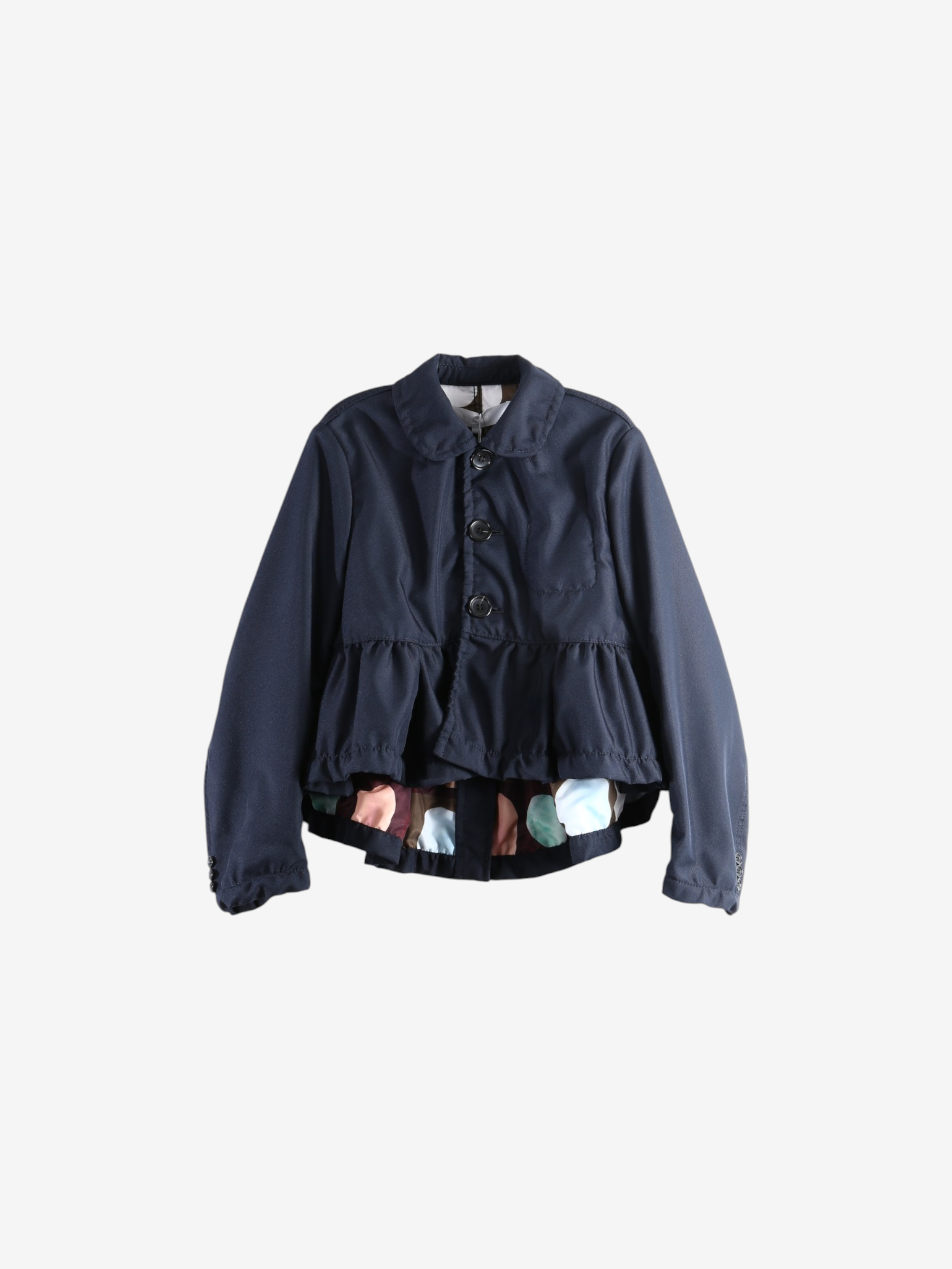Navy jacket, front view
