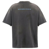 Black t-shirt, back view