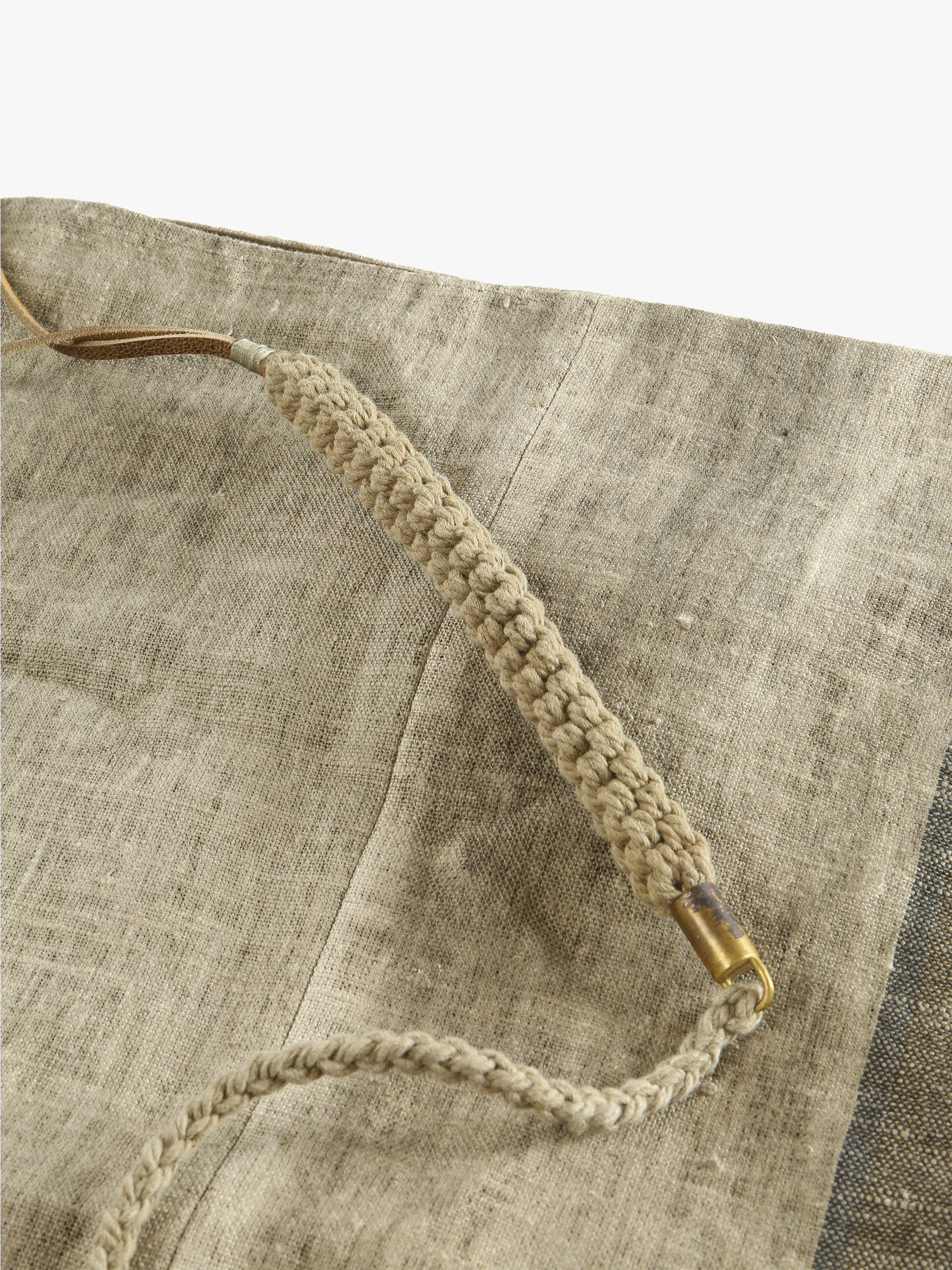 Close up of Tan bag, showing detail