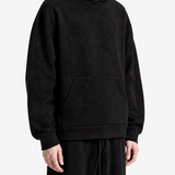 Black hoodie, full body view