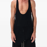 Black tops, full body view