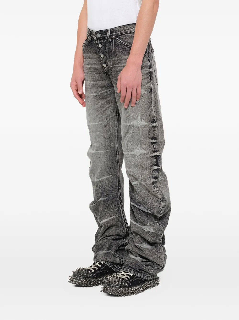 Grey pants, full body view