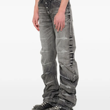 Grey pants, full body view