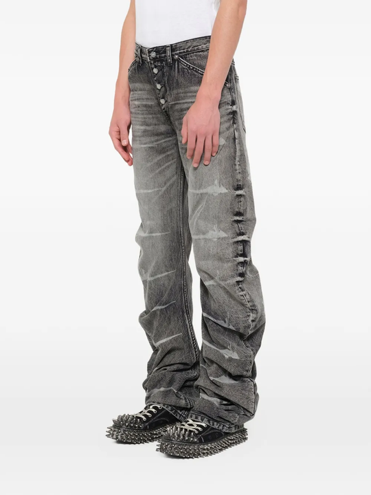 Grey pants, full body view