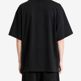 Black t-shirt, full body view