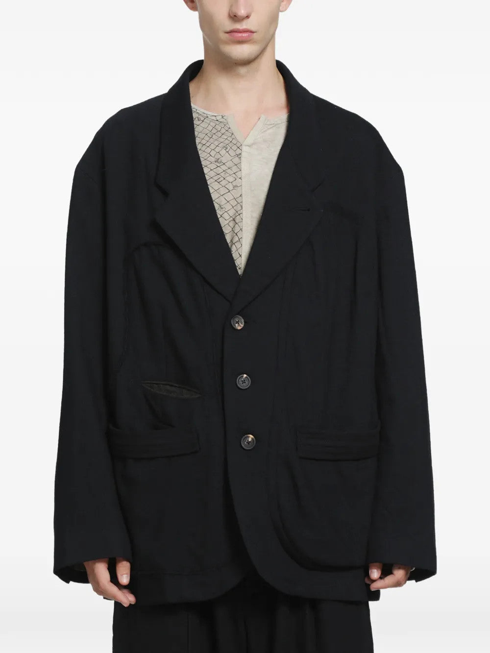 Black blazer, front view