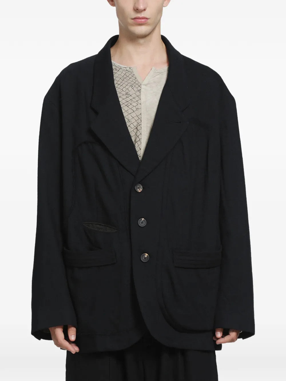 Black blazer, front view
