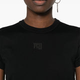 ALEXANDER WANG - Women Puff Logo & Bound Neck Tee Essential JSY Shrunk