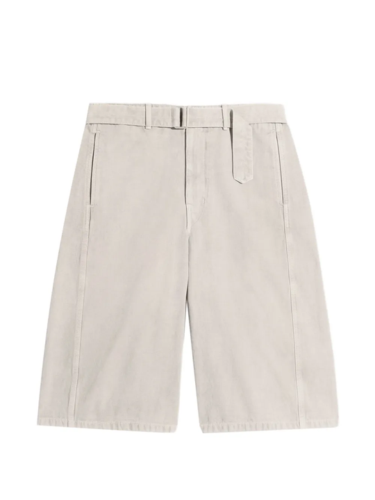 Beige wide-leg pant,front view