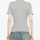Grey t-shirt, full body view