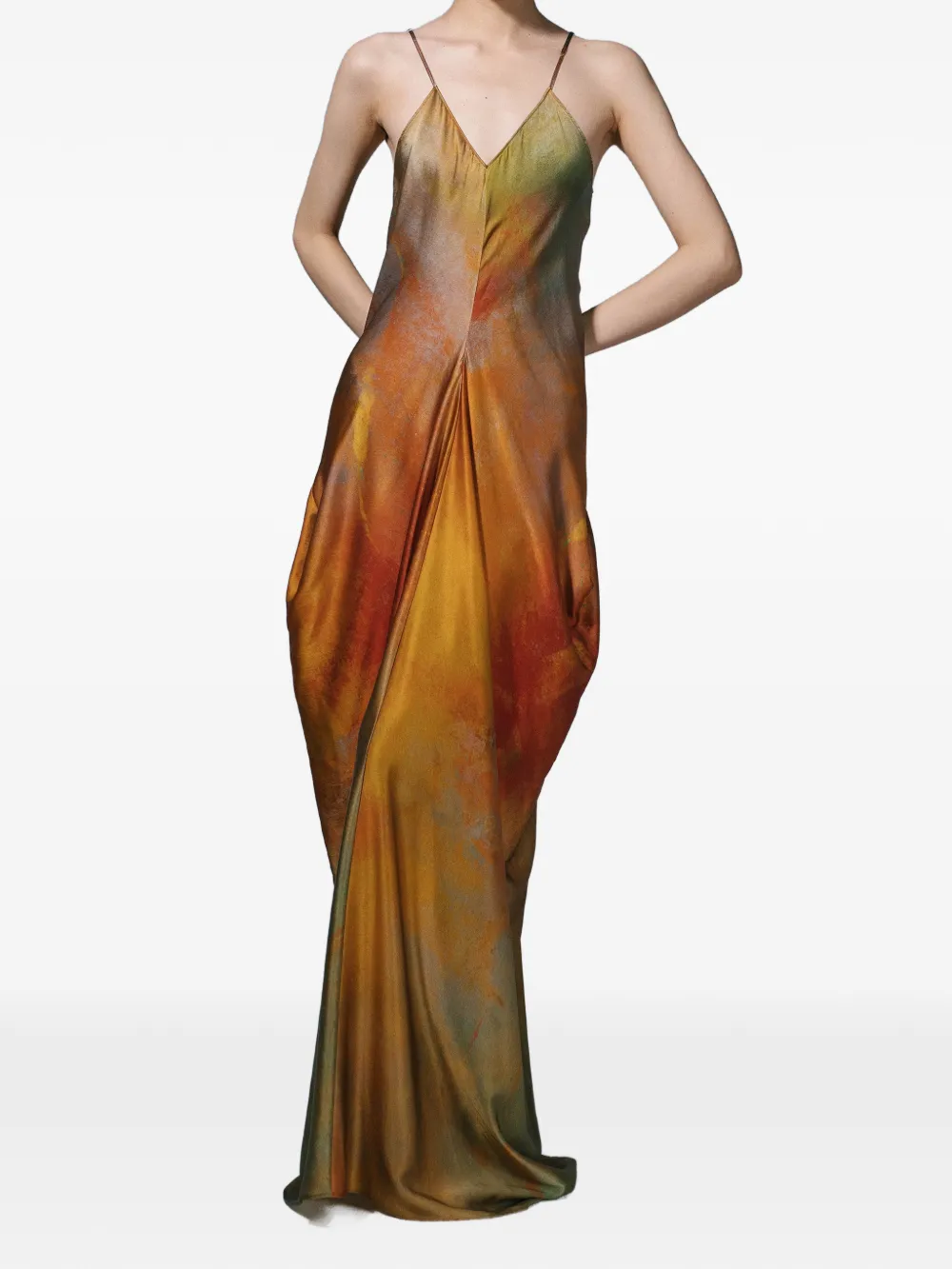 Orange dress, full body view