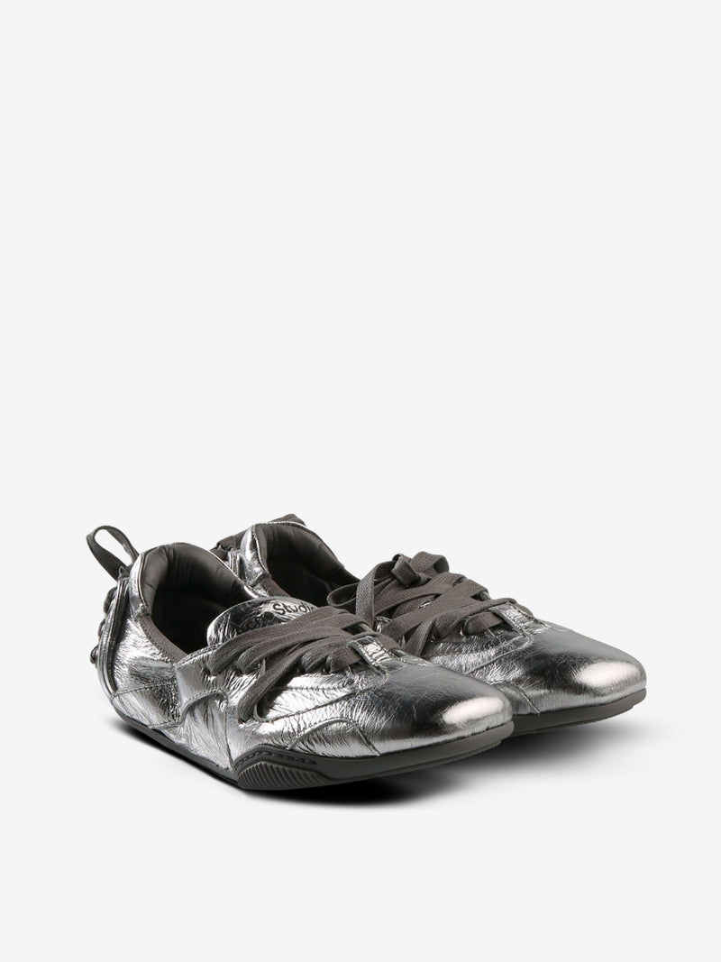 Silver ballet shoes，side view