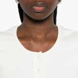 Close up of white shirt, showing texture of the cotton fabric