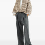 Grey pants, full body view