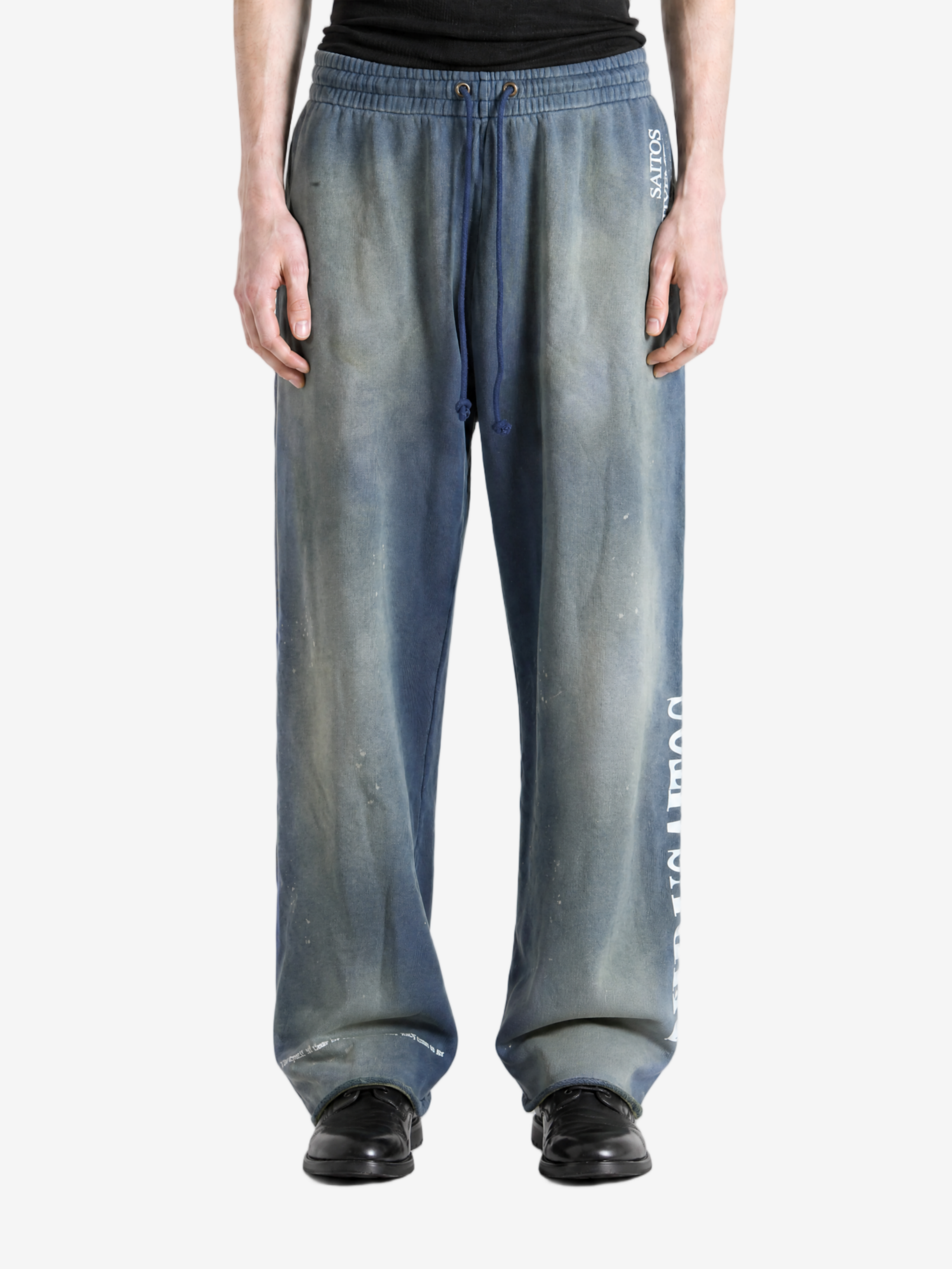 Blue pants, full body view