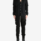 Black shirt,full body view