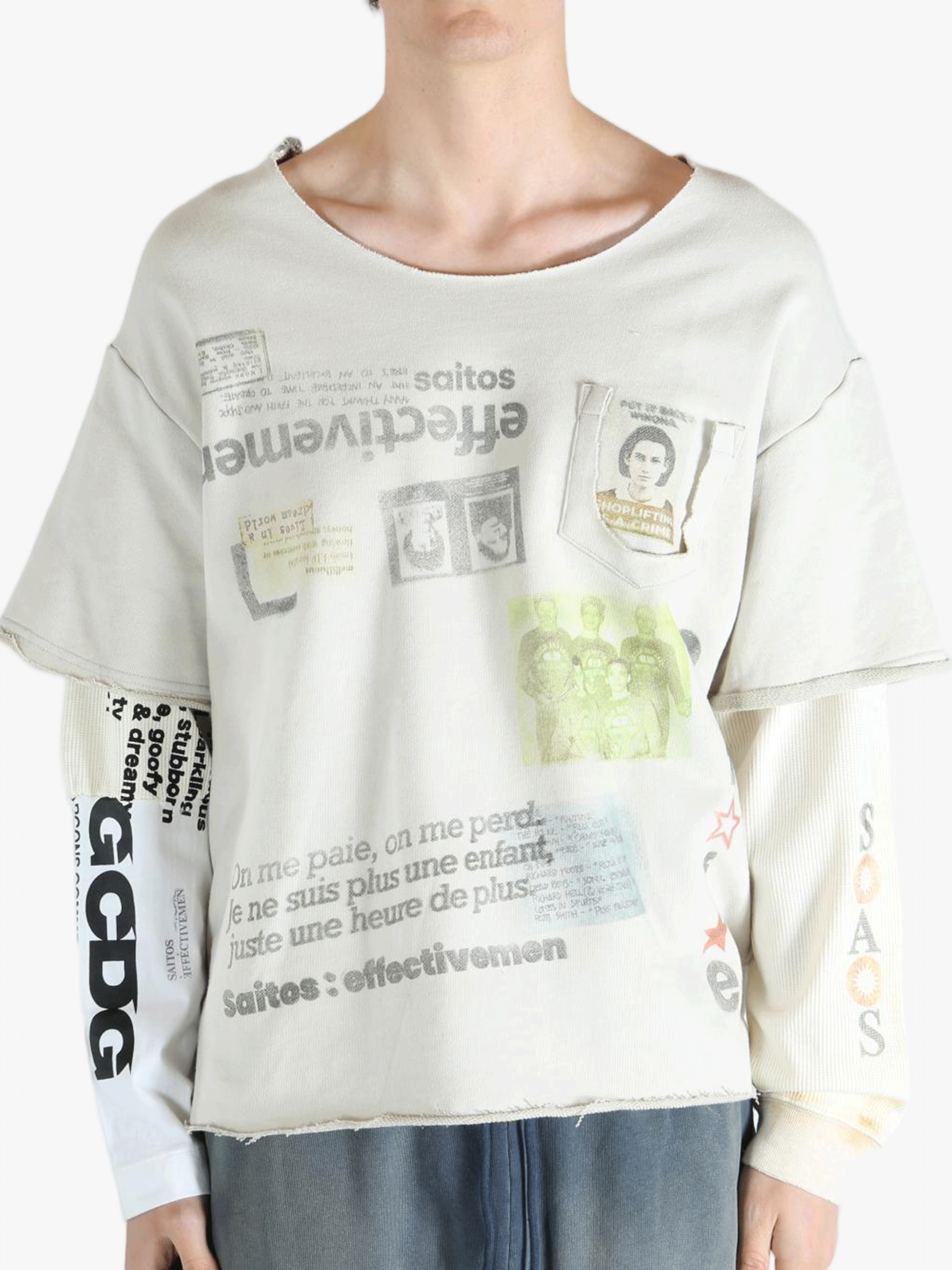 White shirt worn by a person, showing the shirt's fit