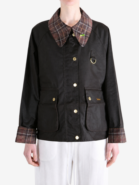 Black jacket worn by a person, showing the jacket fit