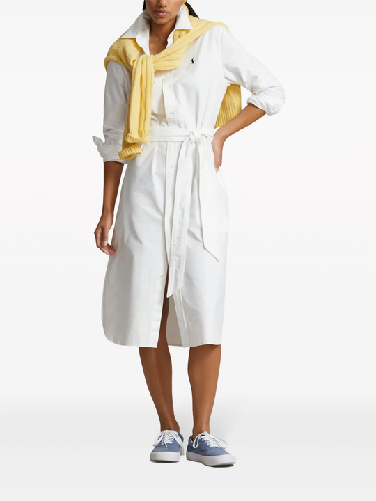 White shirtdress, full body view