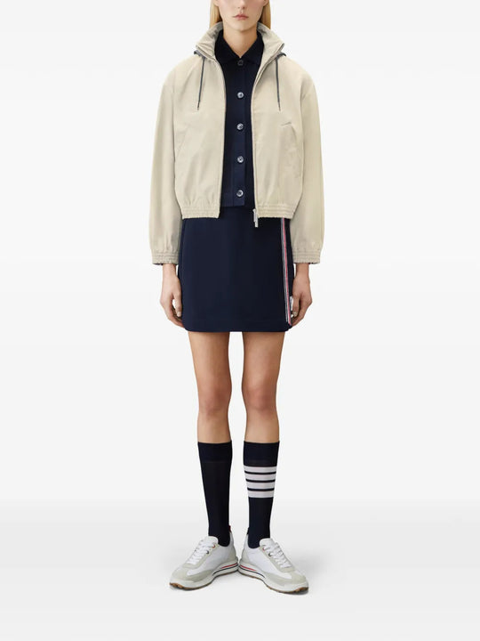 Navy skirt, full body view