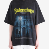 Black t-shirt, full body view
