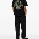 Black t-shirts, full body view