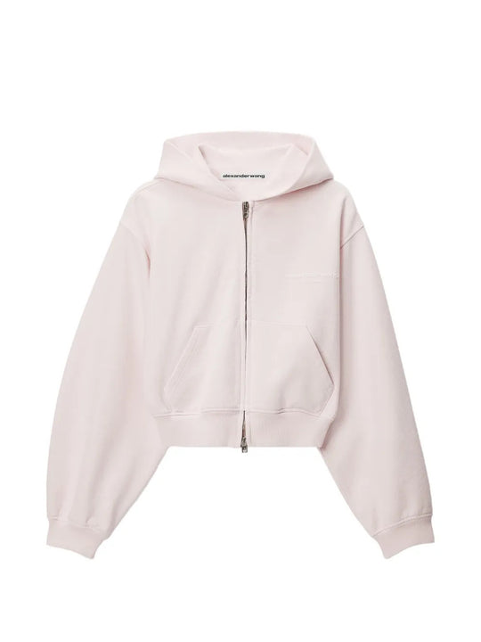 Pink hoodie, front view