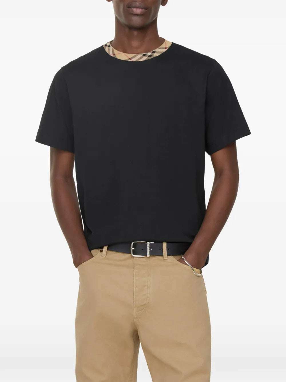 Black t-shirt, front view