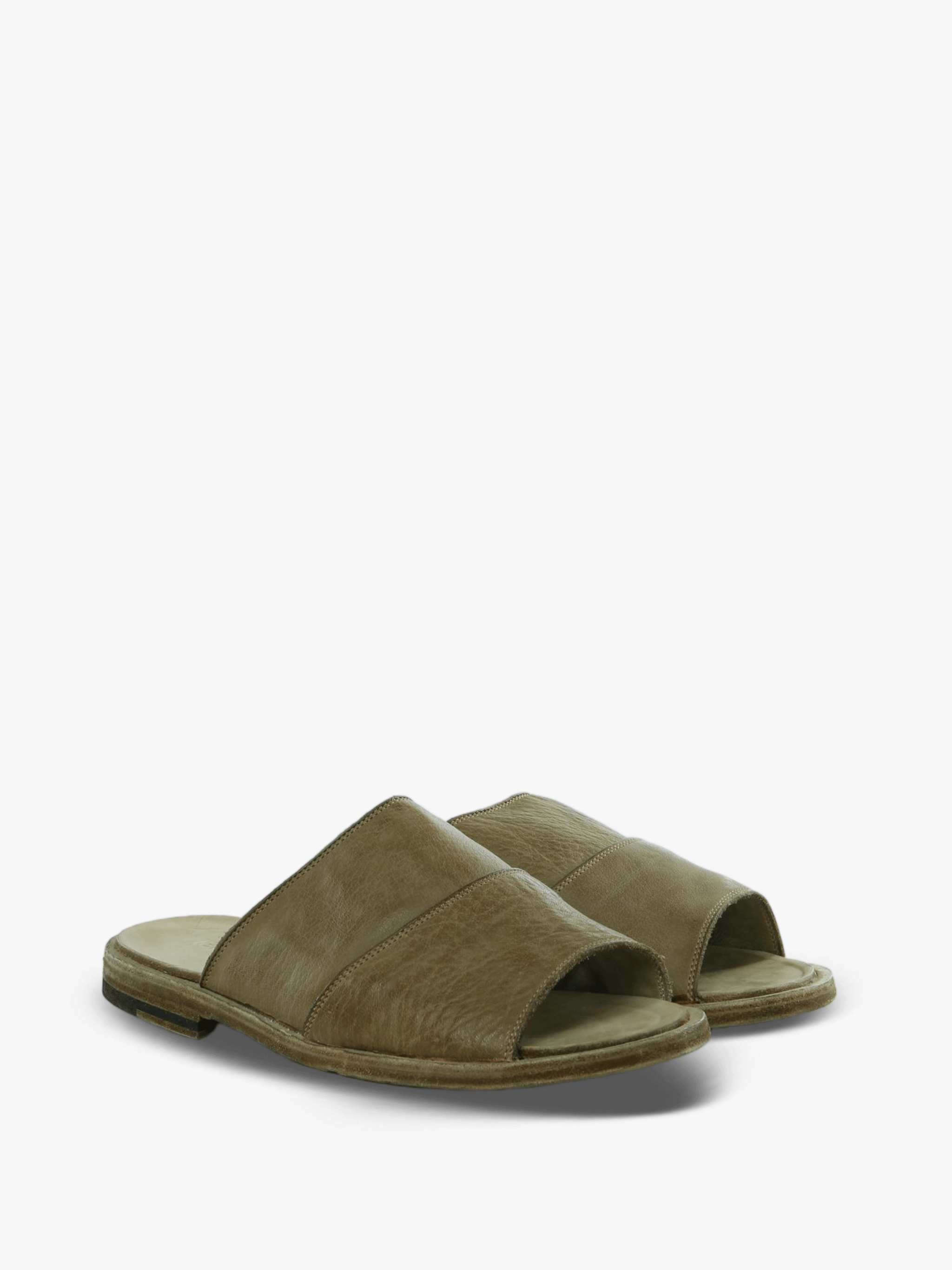 Green sandals, front view