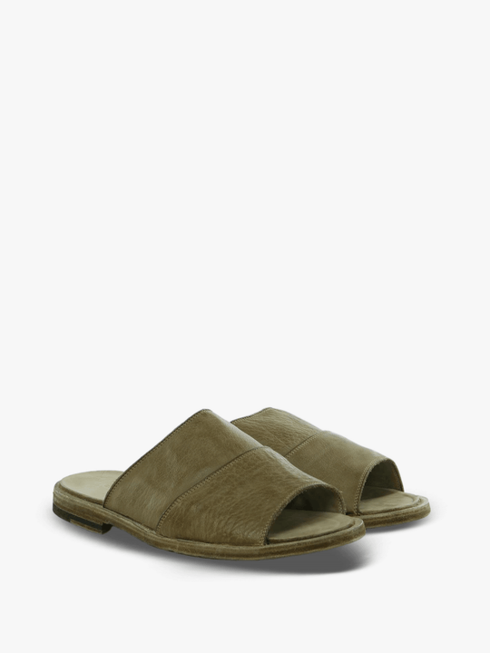 Green sandals, front view