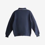 Navy sweatshirt, back view