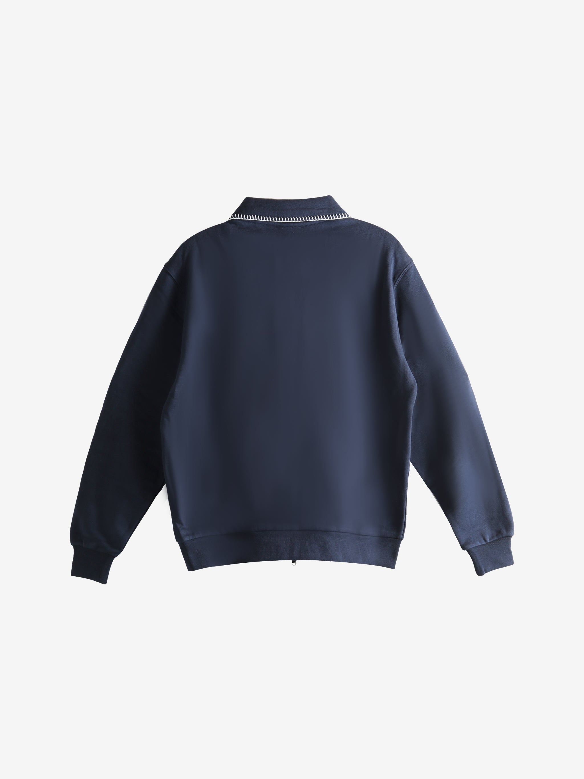 Navy sweatshirt, back view