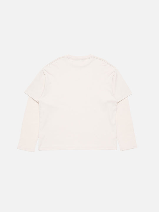 Tan t-shirt, back view