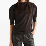 Brown knitwear, full body view