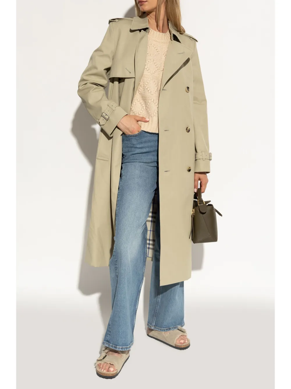 Grey sandal, full body view