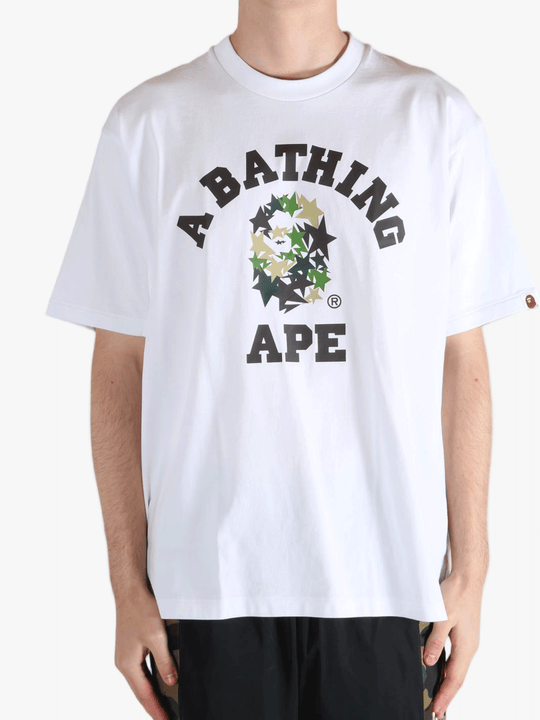White T-shirt worn by a person, showing the t-shirt's fit