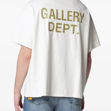 White t-shirt worn by a person, showing the t-shirt fit