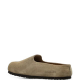 Tan sandals, side view