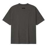 grey t-shirt, back view