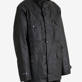 Black jacket worn by a person, showing the jacket fit
