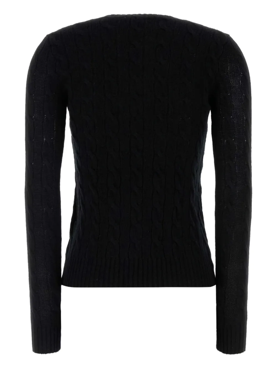 Black knitwear, back view