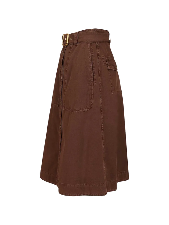 Brown skirt, side view