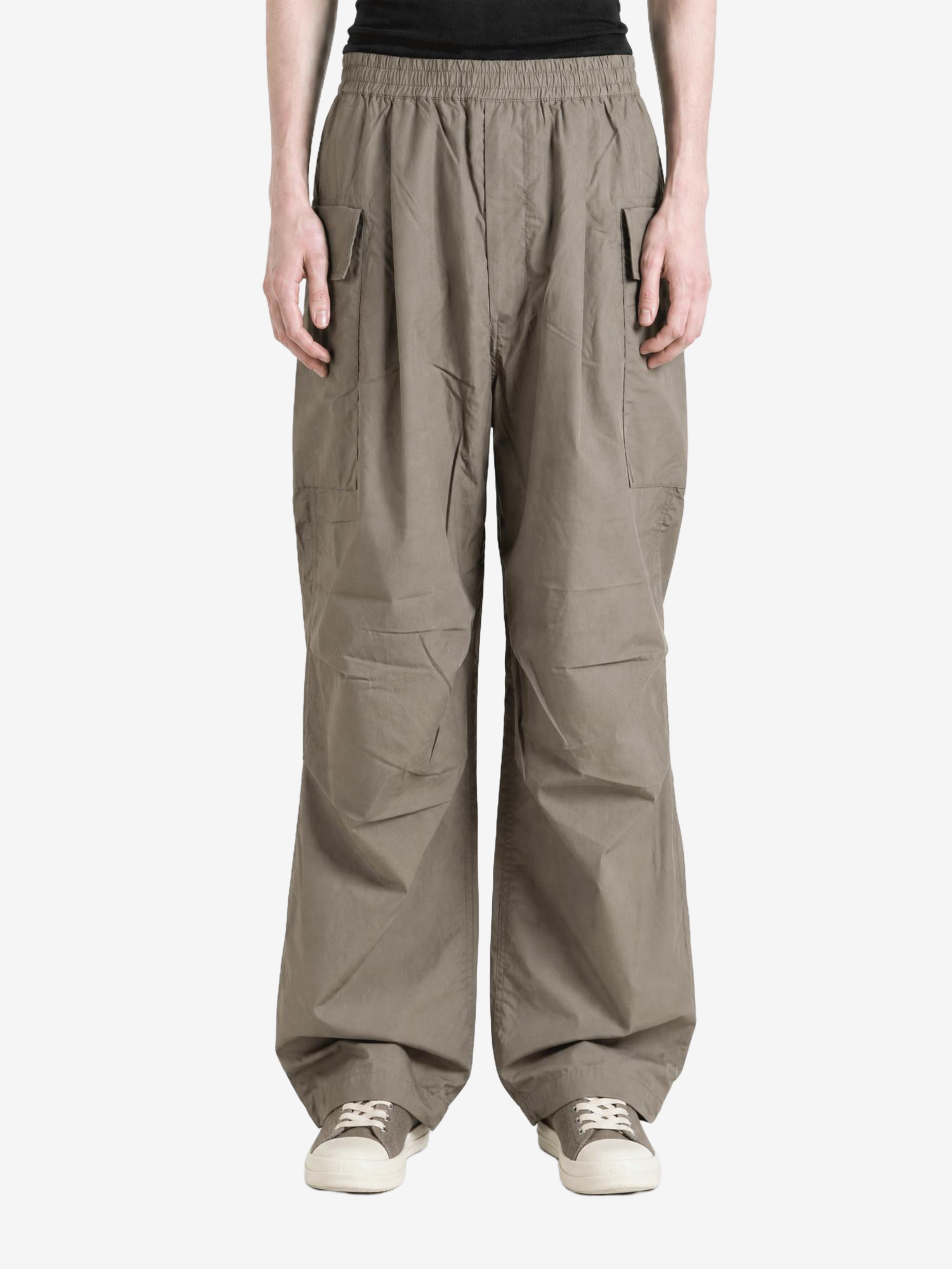 Tan pants, full body view
