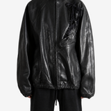 DOUBLET - Unisex Basketball Shoe Pocket Leather Jacket