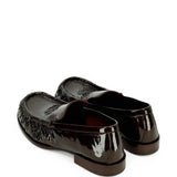 Burgundy shoes, back view