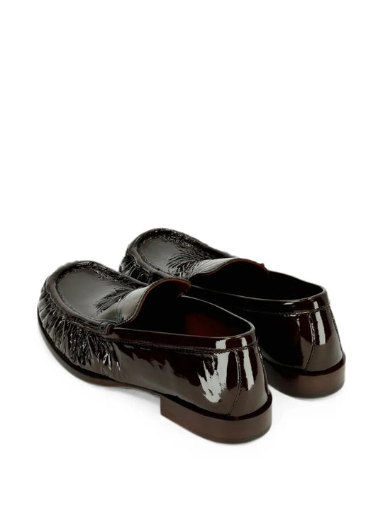 Burgundy shoes, back view