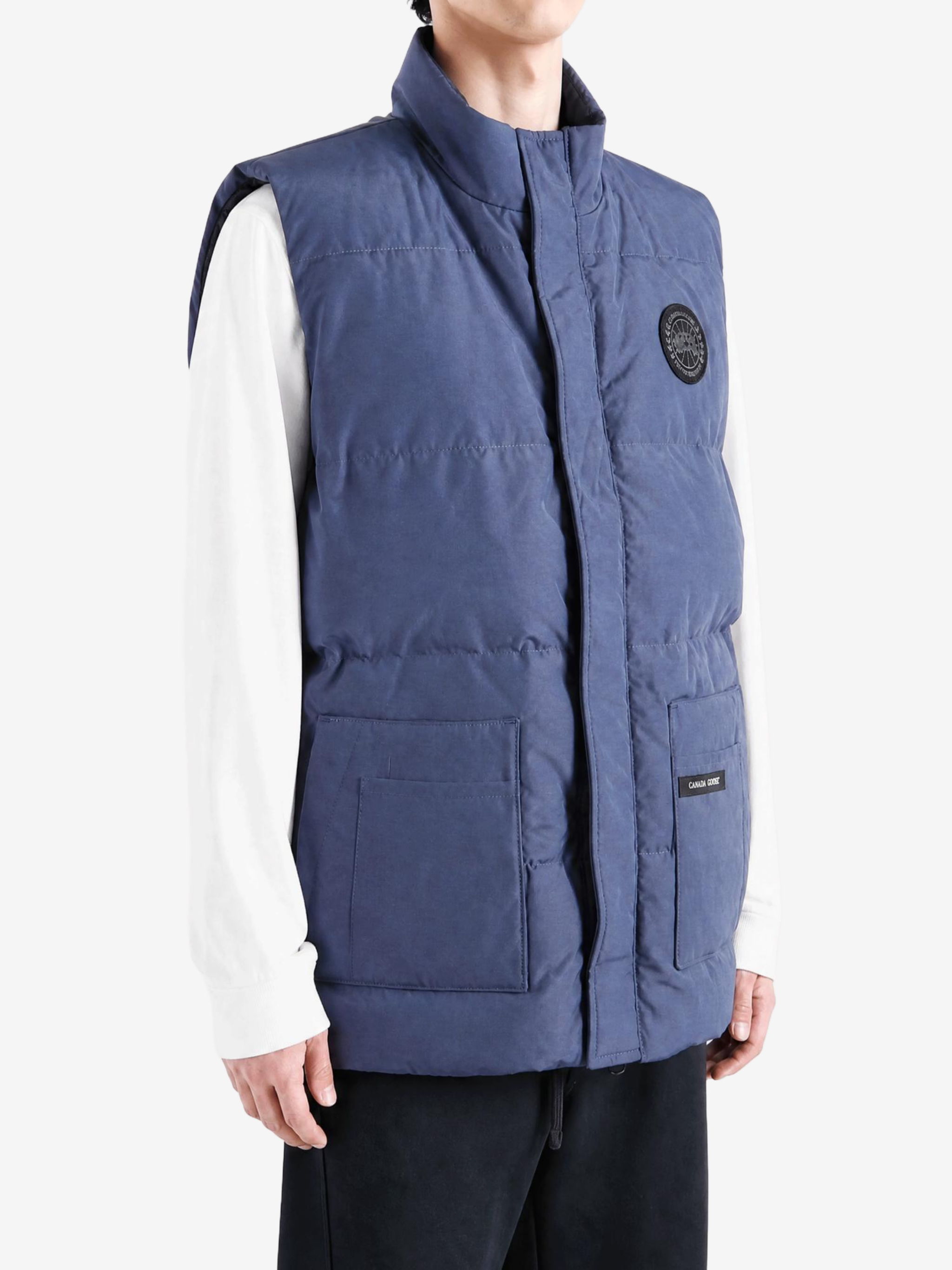 Navy jacket, front view