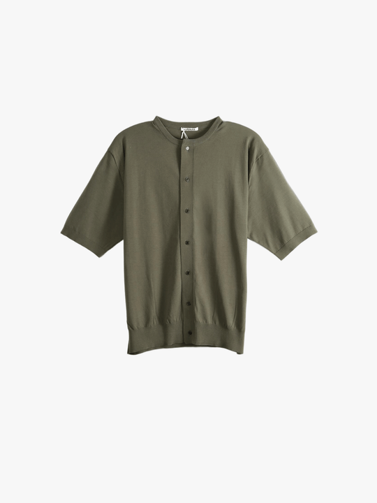 Green knitwear, front view