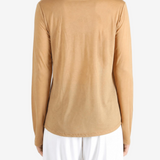 Tan t-shirt, full body view