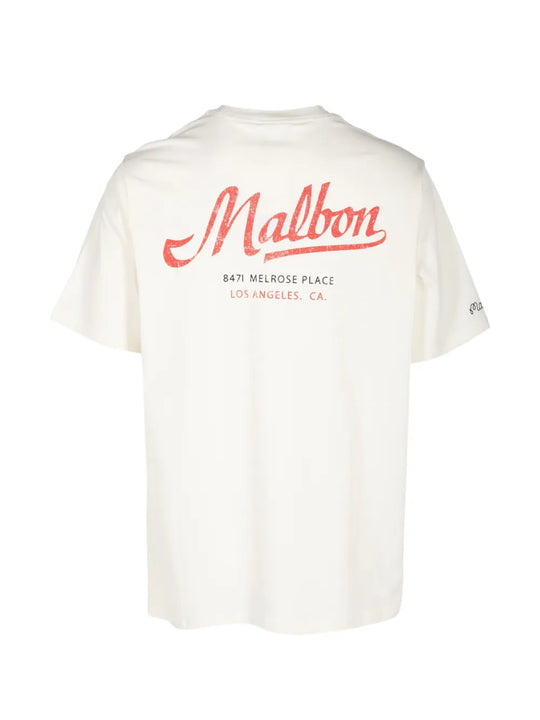 Tan t-shirt, back view